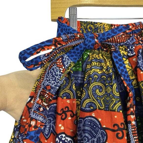 SB Womens Midi Skirt One Size Boho Hippie Retro Colorful Patchwork Paisley Gypsy - Picture 3 of 8